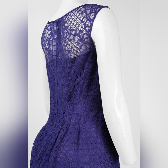 ADRIANNA PAPELL ILLUSION NECKLINE LACE DRESS - Picture 4 of 5